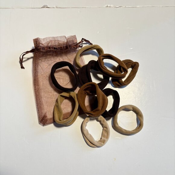 NEW 10 Hair Ties Comfortable Non-Pinch Brown Bundle - Picture 5 of 5